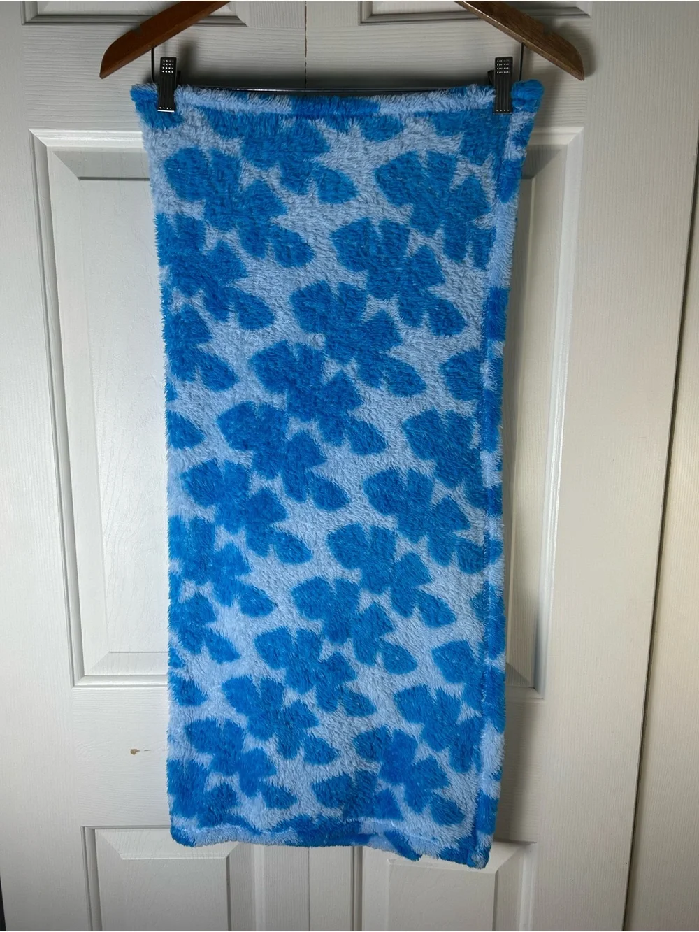 RN 67227 Blue Leaves Monkey Baby Blanket Tan Yellow Leaf Plush Security Lovey